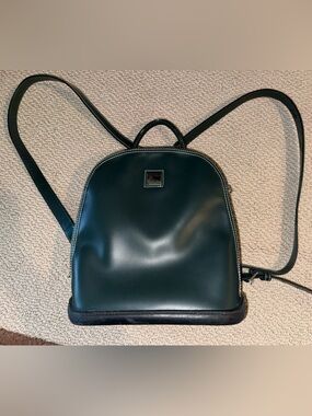 Dooney & Bourke Zip Pod Green Leather Backpack